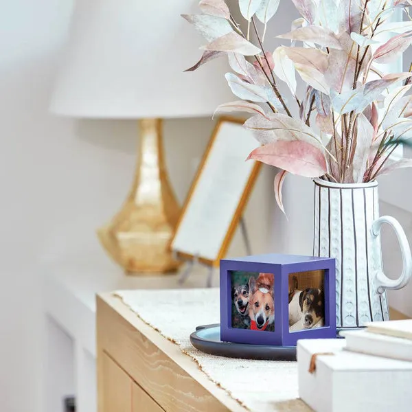 Photo Cube Urn for Pet Ashes - Violet