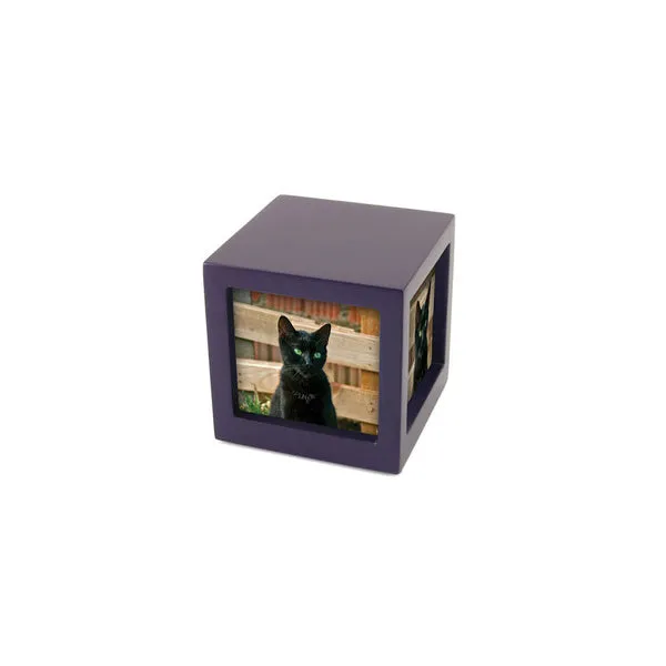 Photo Cube Urn for Pet Ashes - Violet