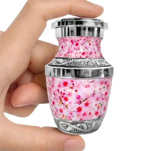 Pink Cherry Blossom Small Keepsake Urn for Ashes