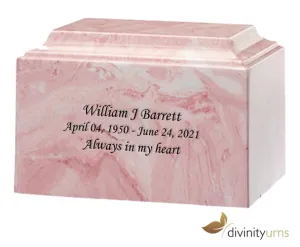Pink Cultured Marble Cremation Urn