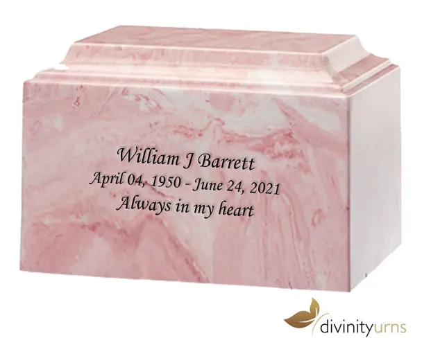 Pink Cultured Marble Cremation Urn