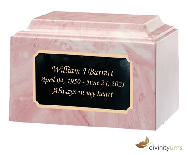 Pink Cultured Marble Cremation Urn