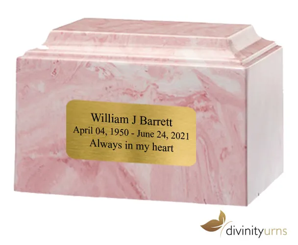 Pink Cultured Marble Cremation Urn