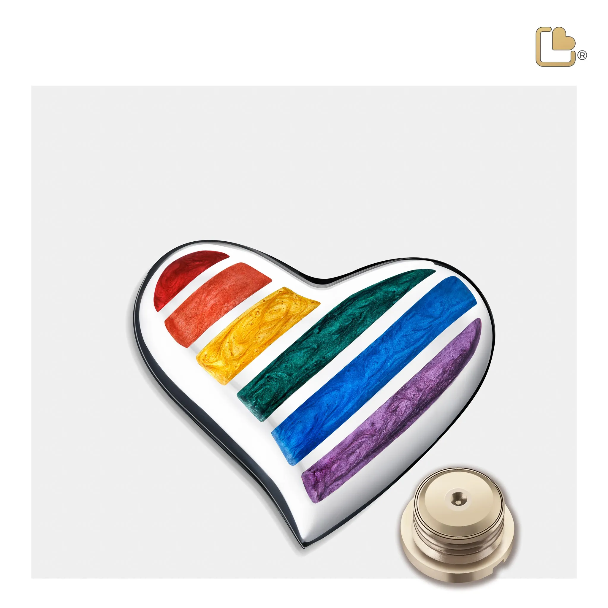 Pride Rainbow Heart Keepsake Cremation Urn