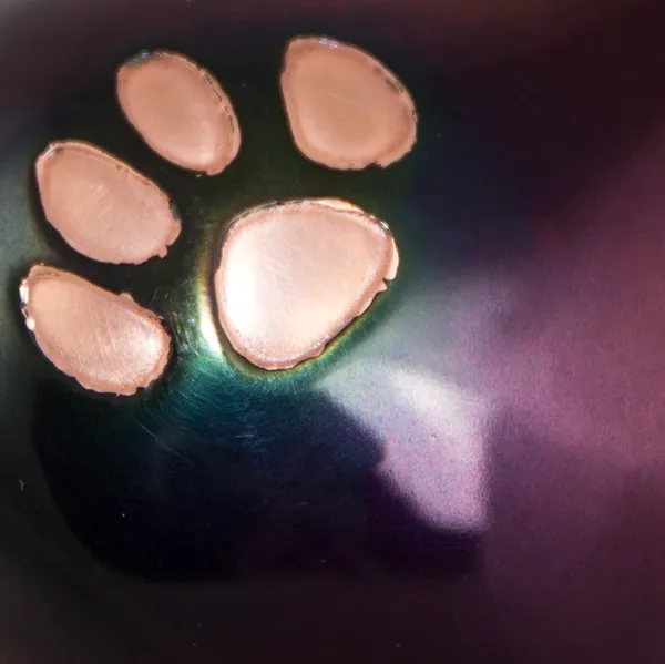 Raku Pet Paw Heart Keepsake Urn