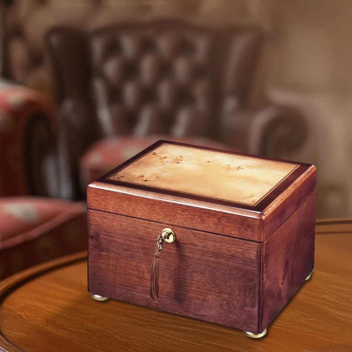 Reflections III - Cherry Chest Wood Urn