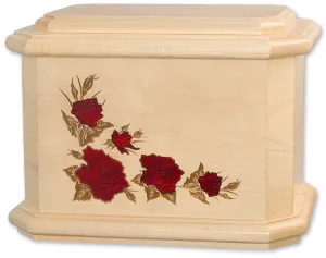 Roses Inlay Octagon Cremation Urn