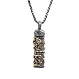 Silver and 10k Gold Celtic Filigree Keepsake Vial