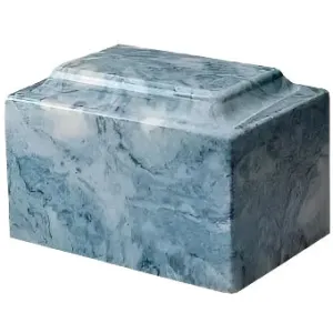 Sky Blue Cultured Marble Cremation Urn | Quality Urns For Less | Engravable