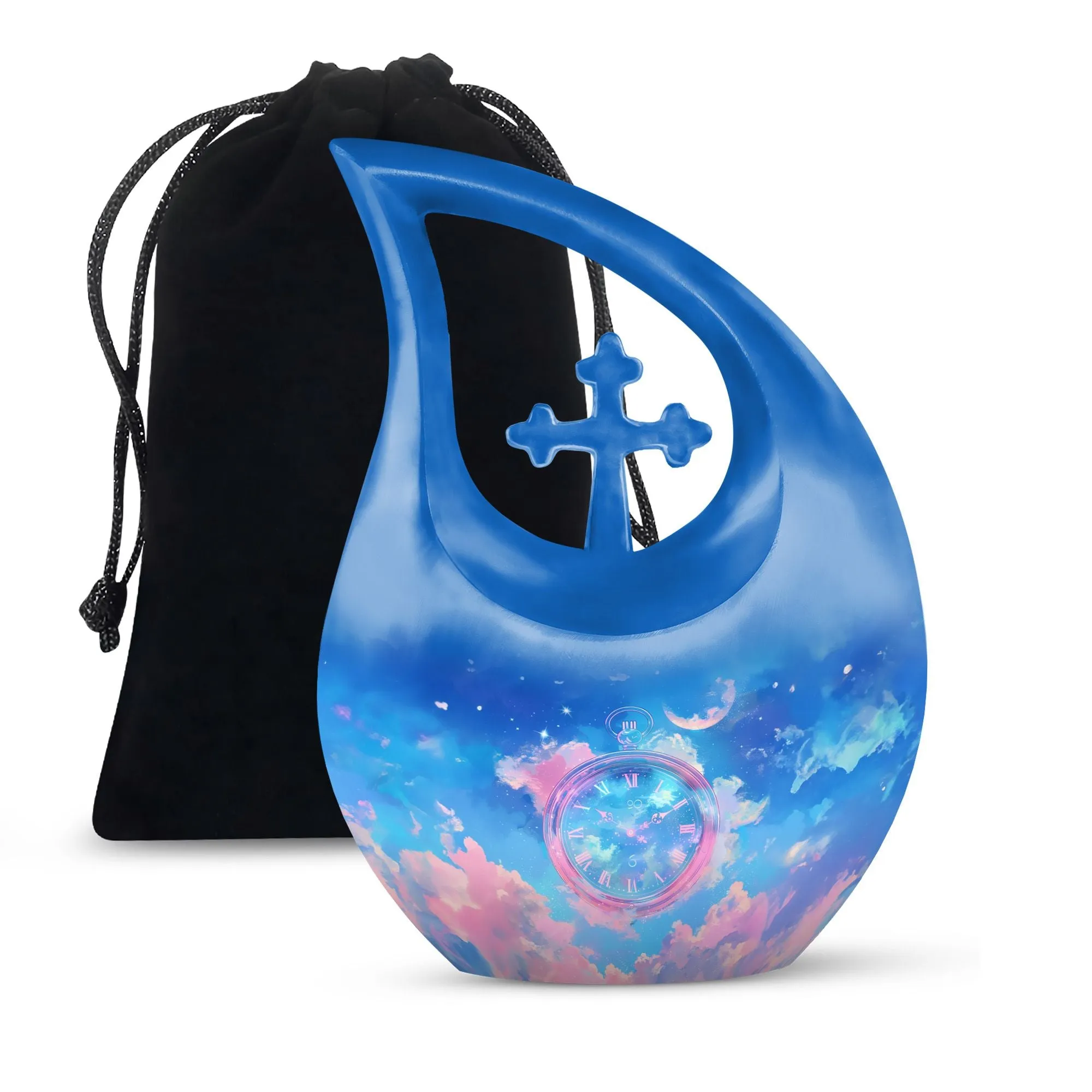 Skyward Clock Whispers: The Dual Remembrance Memorial Urn