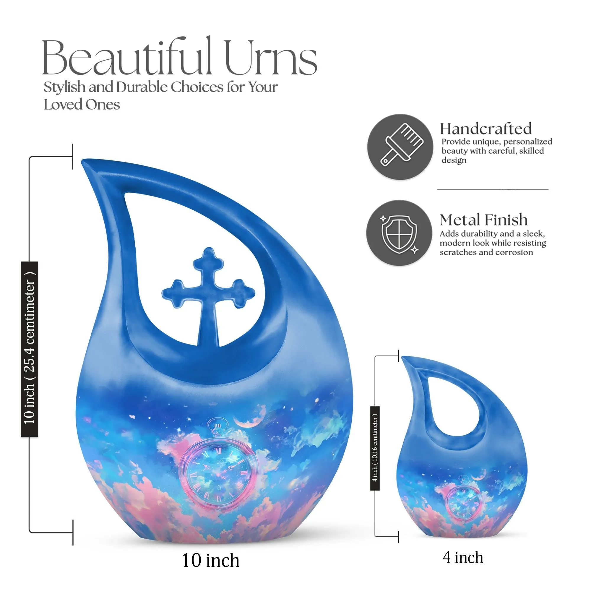 Skyward Clock Whispers: The Dual Remembrance Memorial Urn