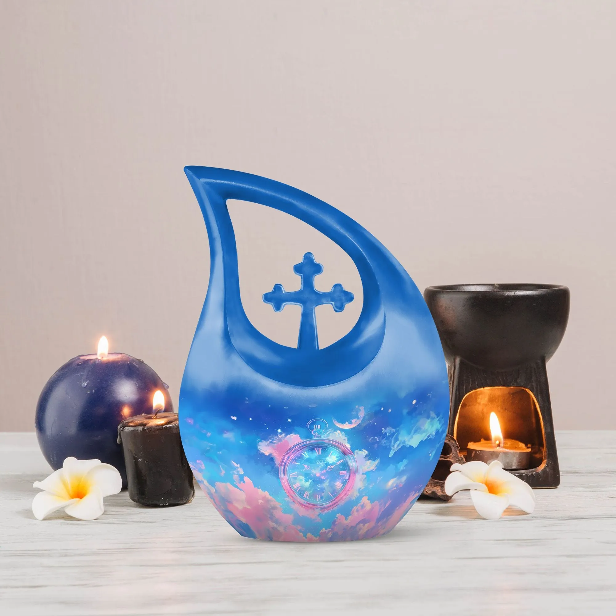 Skyward Clock Whispers: The Dual Remembrance Memorial Urn