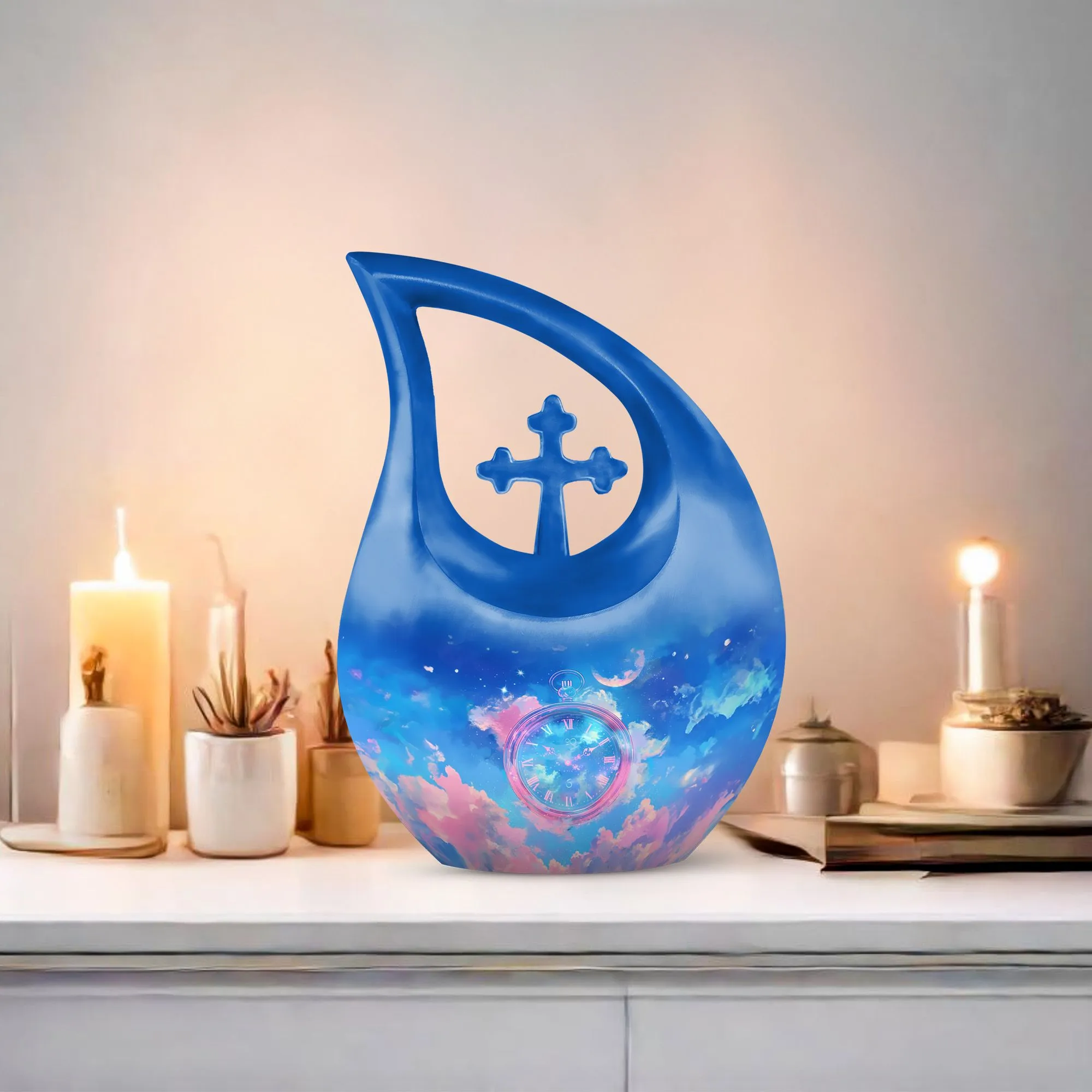 Skyward Clock Whispers: The Dual Remembrance Memorial Urn