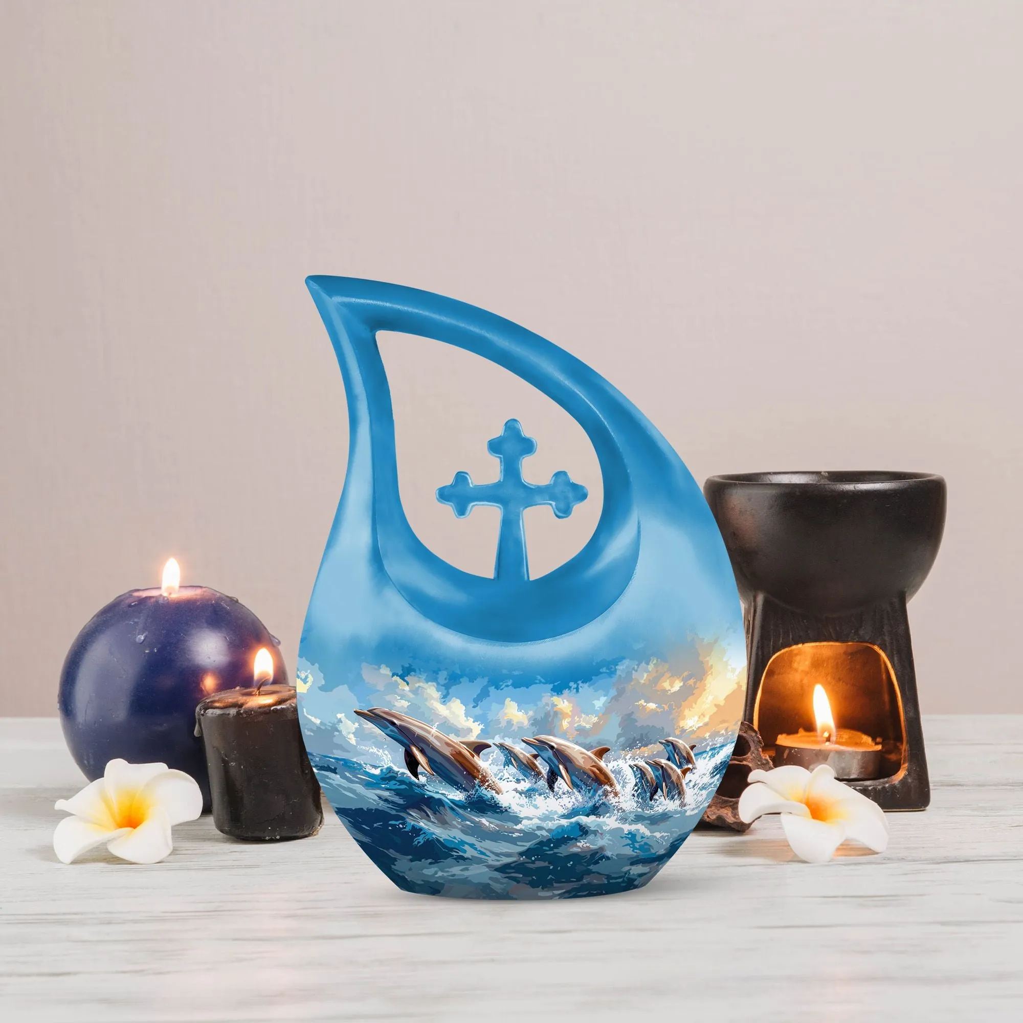 Skyward Dolphin Leap Urn : Cremation Urn