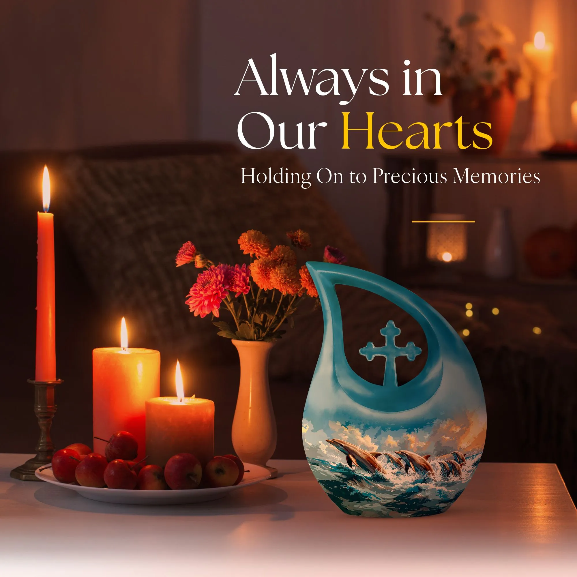 Skyward Dolphin Leap Urn : Cremation Urn