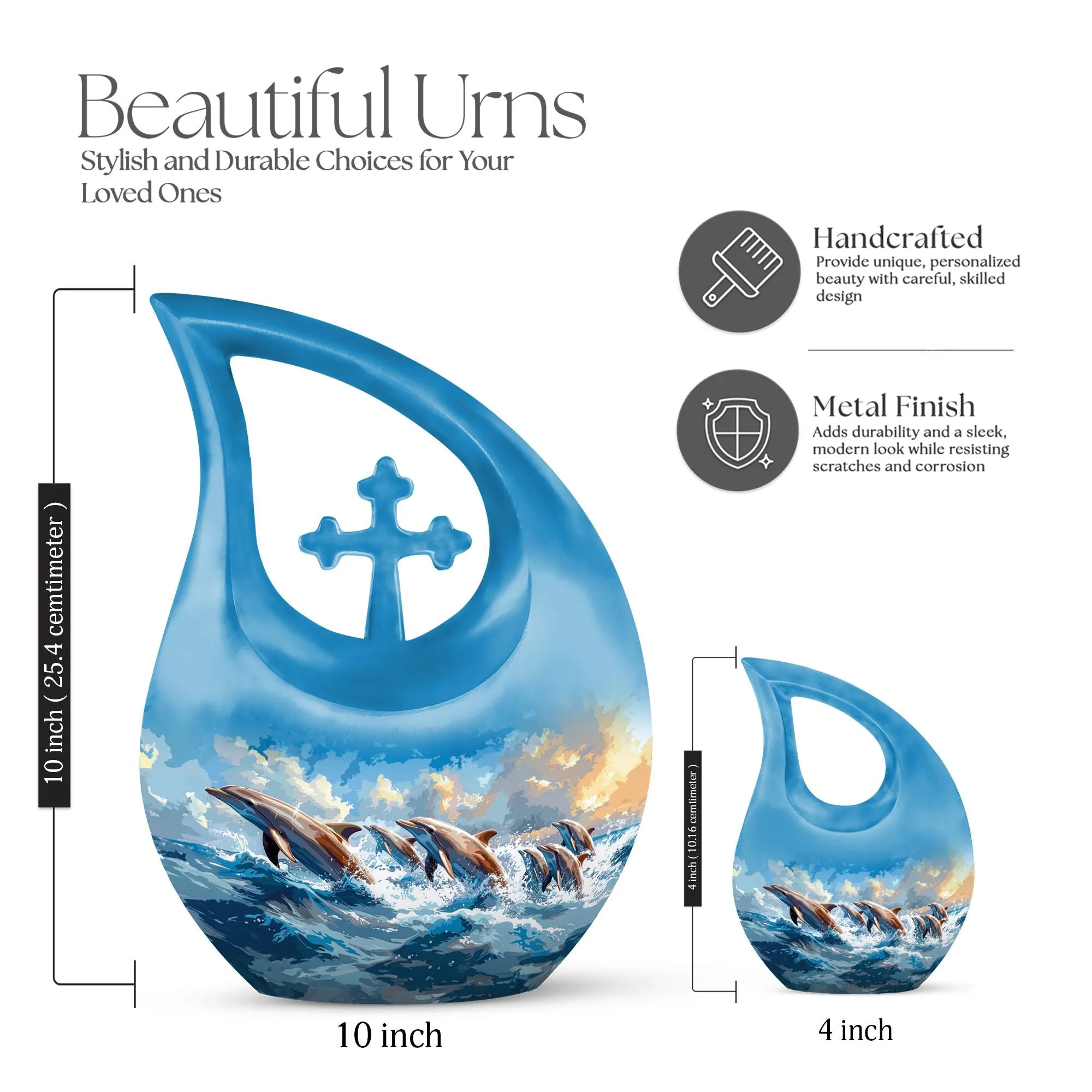 Skyward Dolphin Leap Urn : Cremation Urn