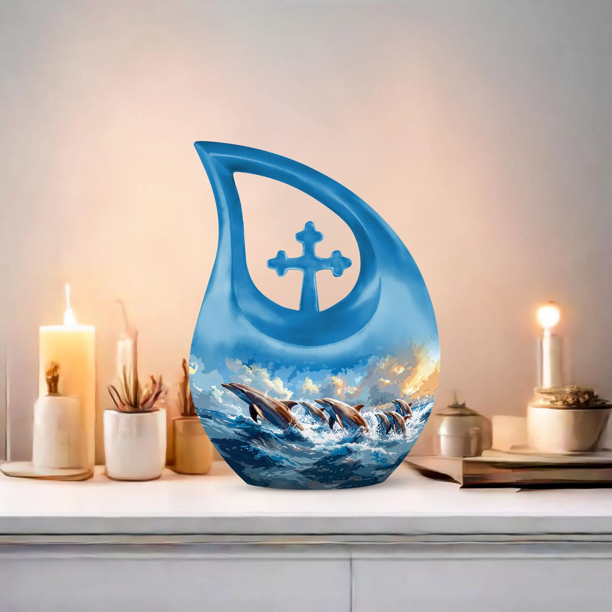 Skyward Dolphin Leap Urn : Cremation Urn