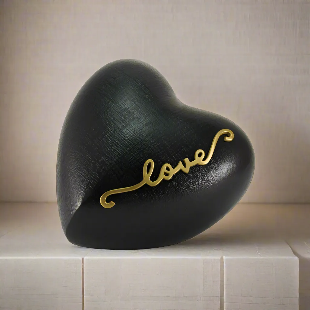 Slate Enduring Love Heart Urn in Large