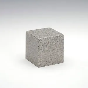 Small Cube Cultured Granite Urn in Mist Gray