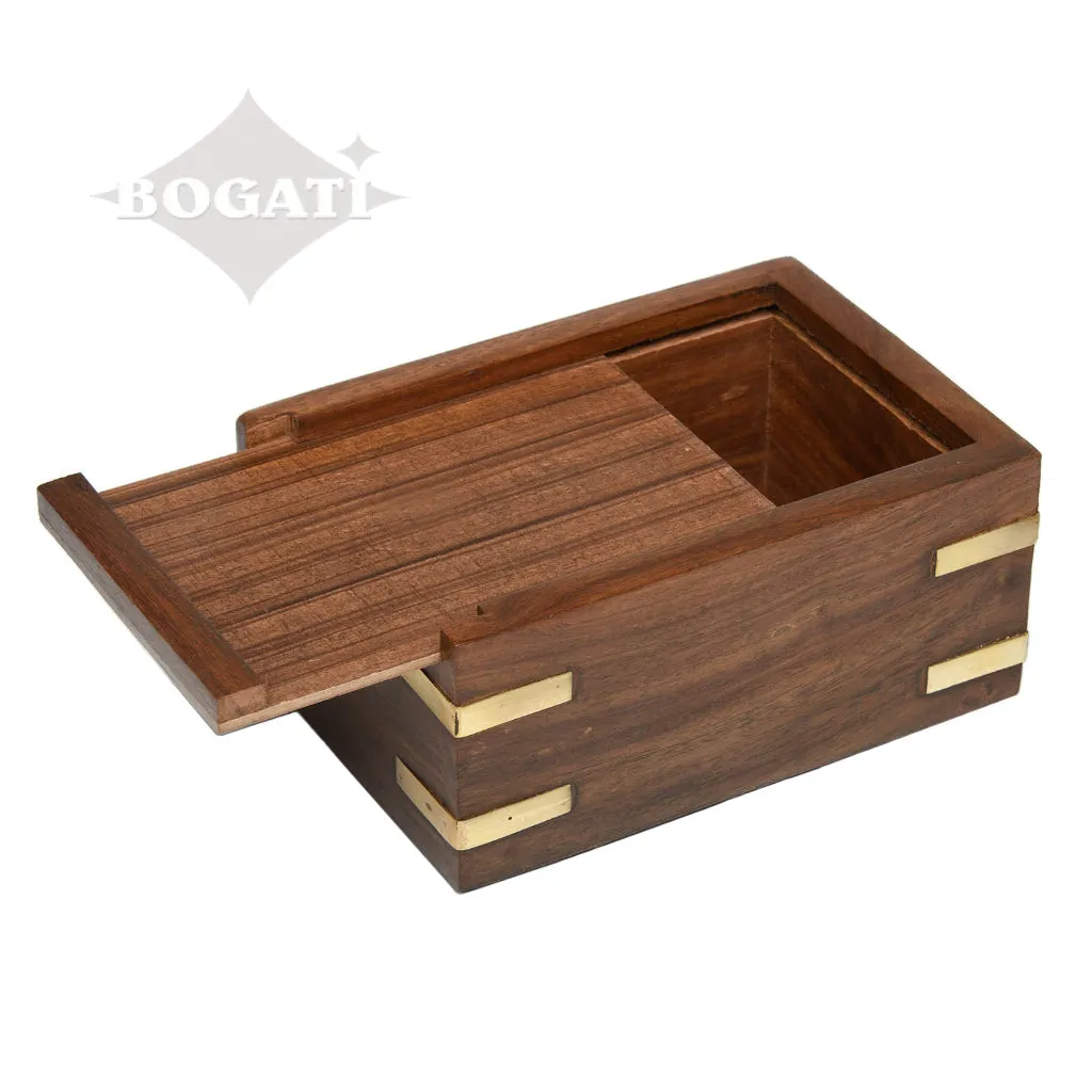 SMALL - Rosewood  Pet Urn RW-PP with Brass Paws and  Corners - Case of 20