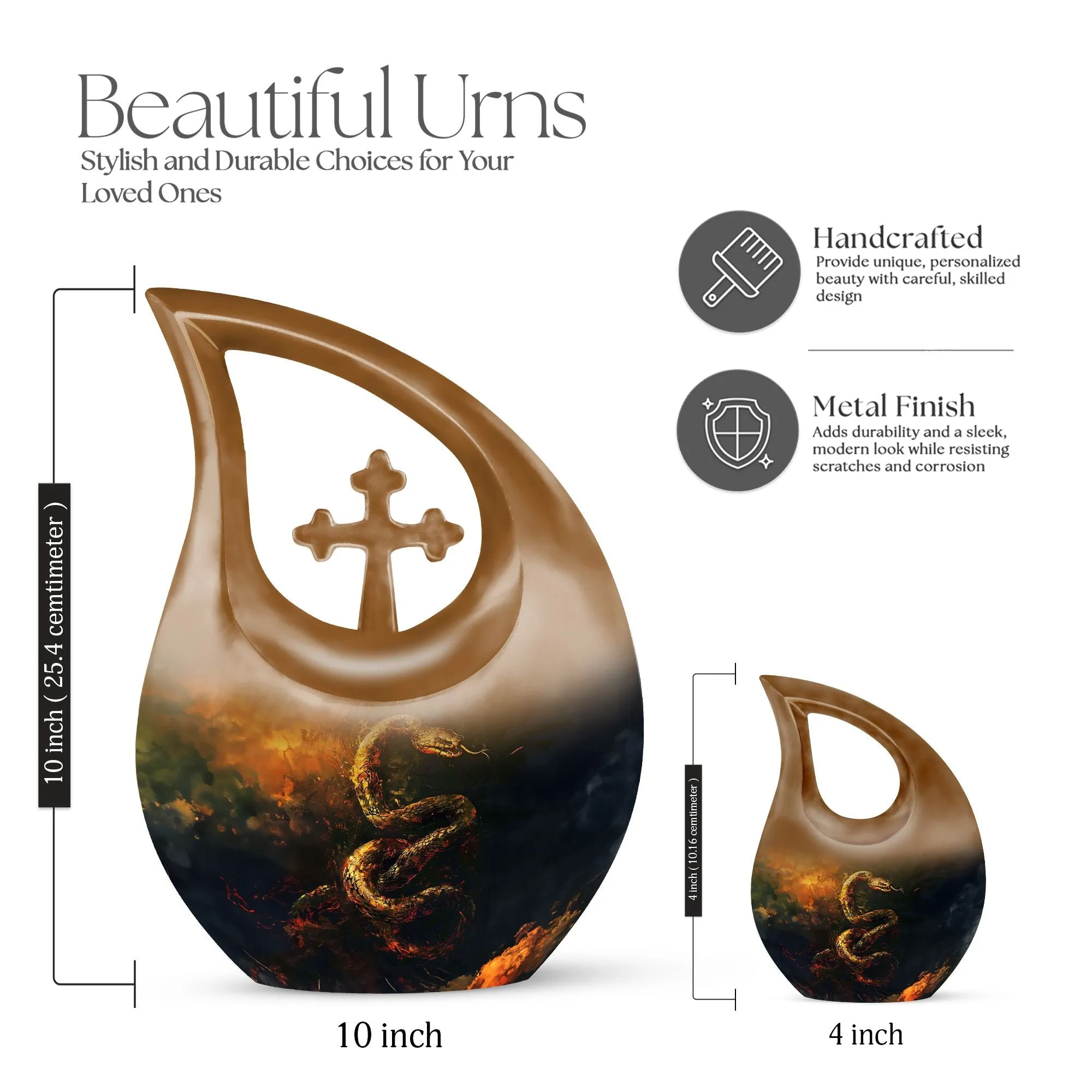 Snake Urn Serenity - Graceful Remembrance Urn For Sacred Memories