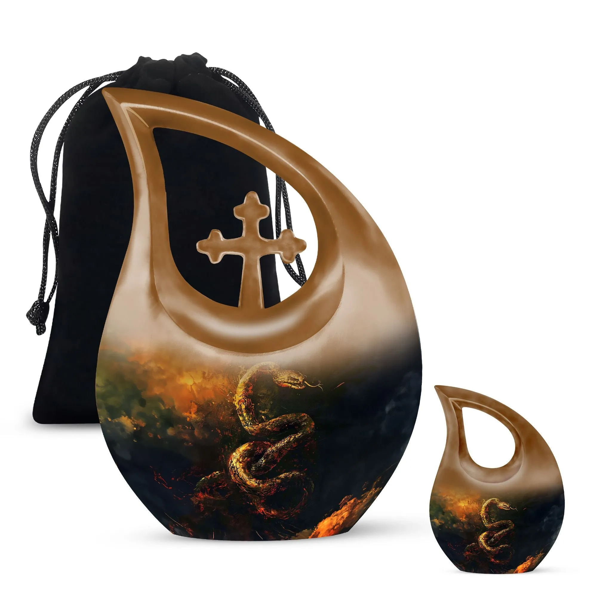 Snake Urn Serenity - Graceful Remembrance Urn For Sacred Memories