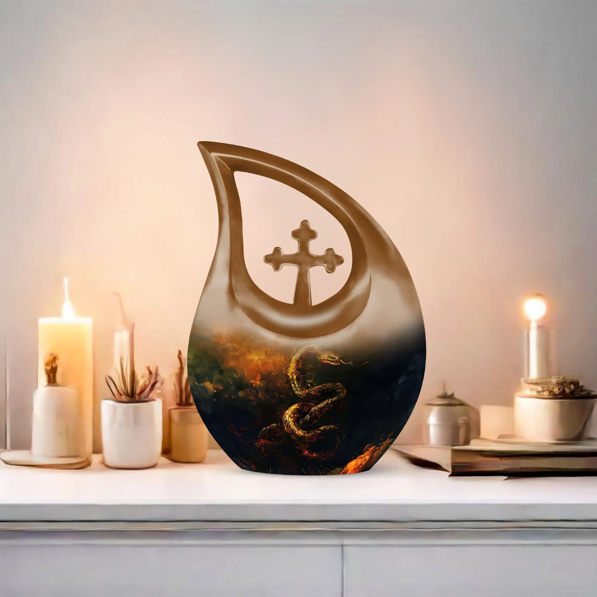Snake Urn Serenity - Graceful Remembrance Urn For Sacred Memories