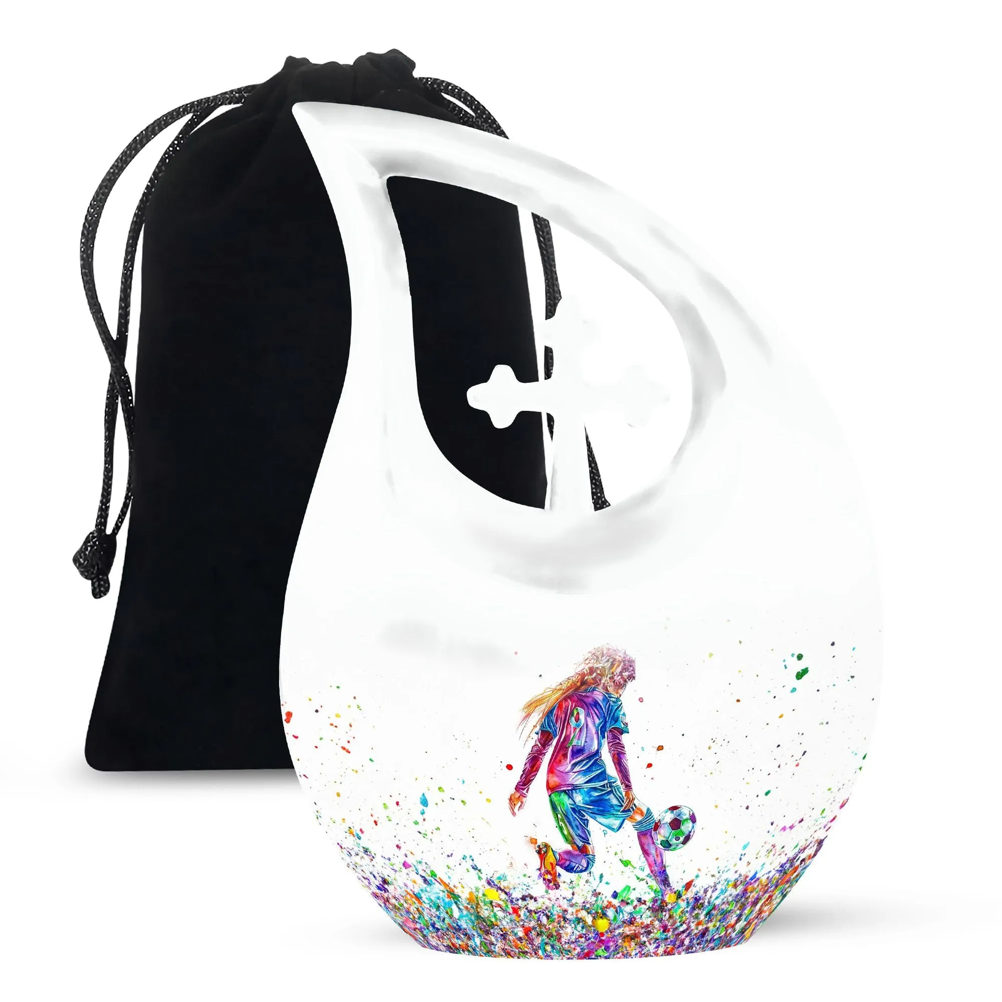 Soccer Celebration: Customizable Memorial Urn Honoring Mothers