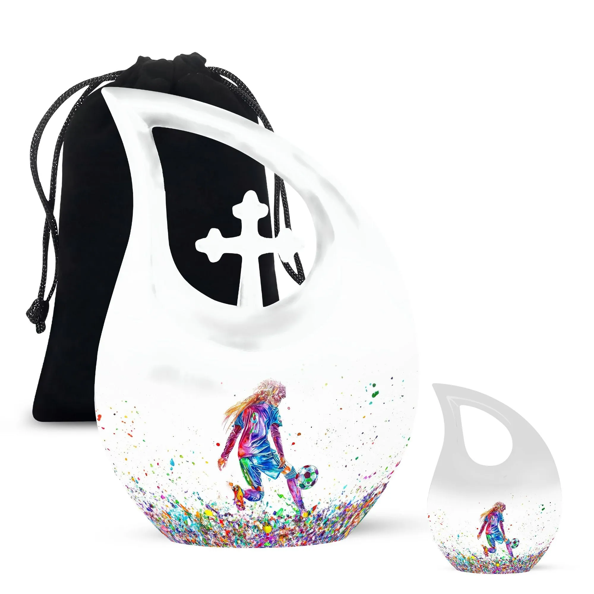 Soccer Celebration: Customizable Memorial Urn Honoring Mothers