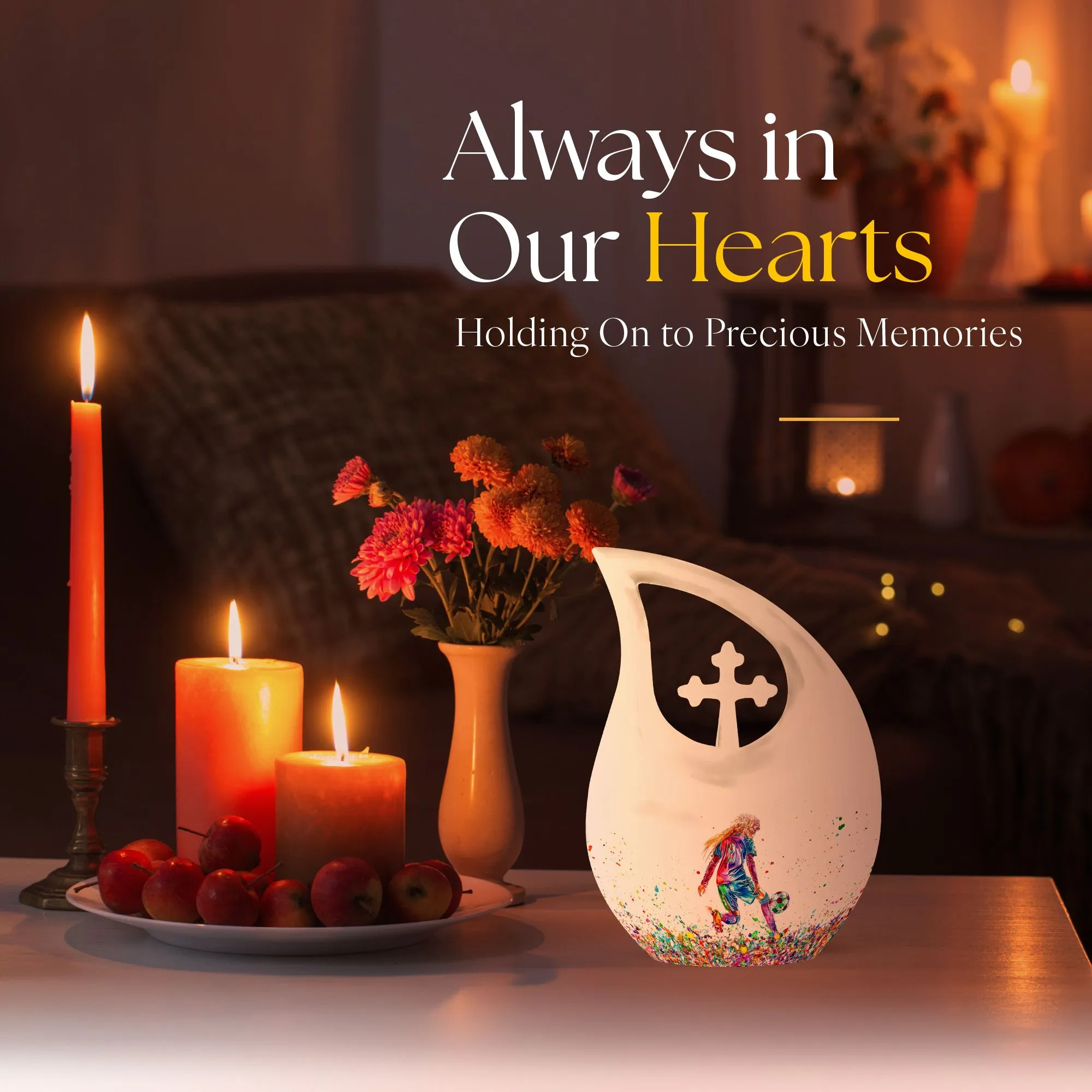 Soccer Celebration: Customizable Memorial Urn Honoring Mothers
