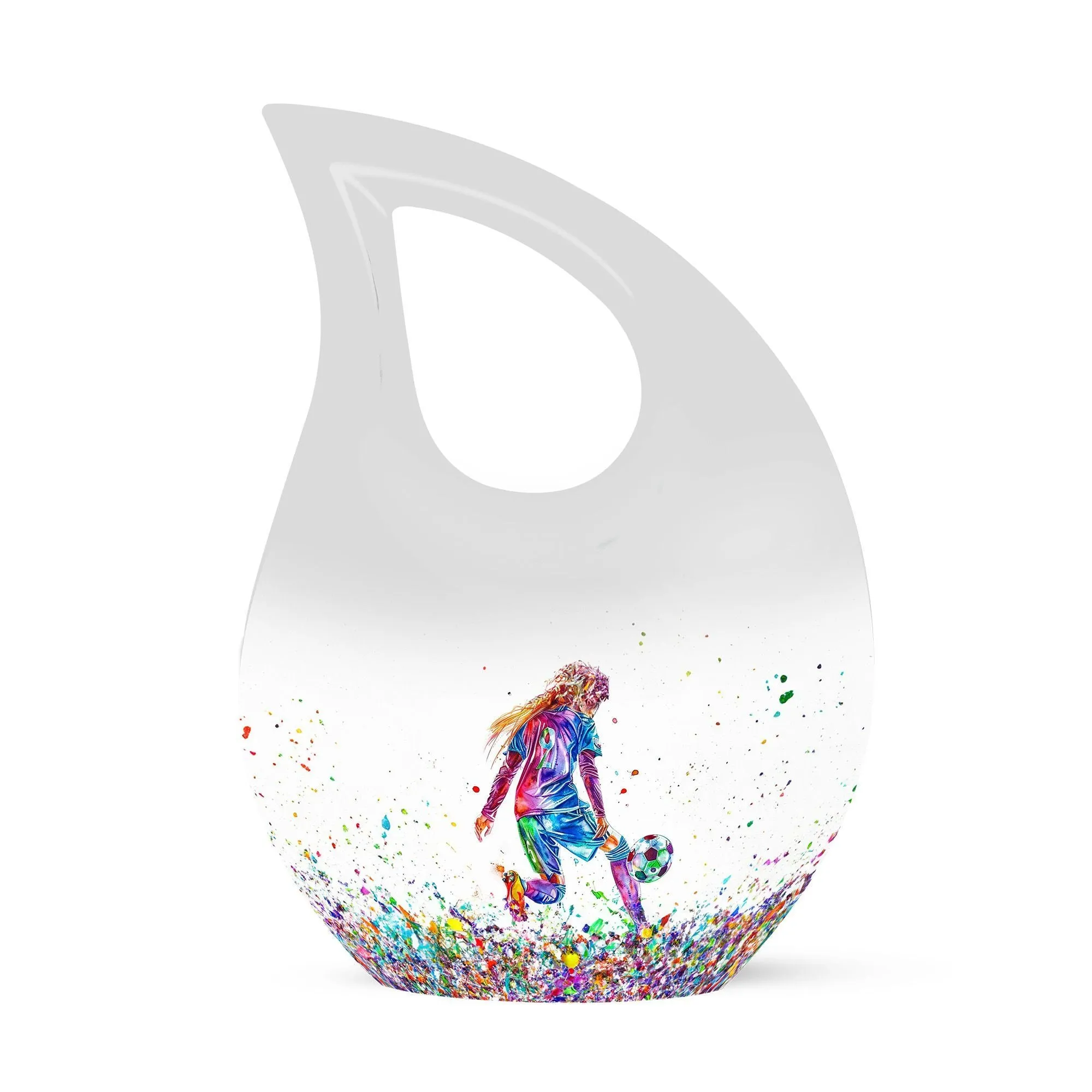 Soccer Celebration: Customizable Memorial Urn Honoring Mothers