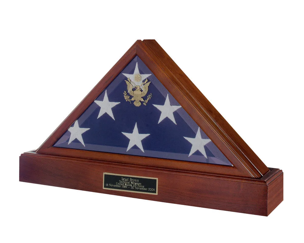 Solid Wood Vice Presidential Military Flag Case Made in the USA