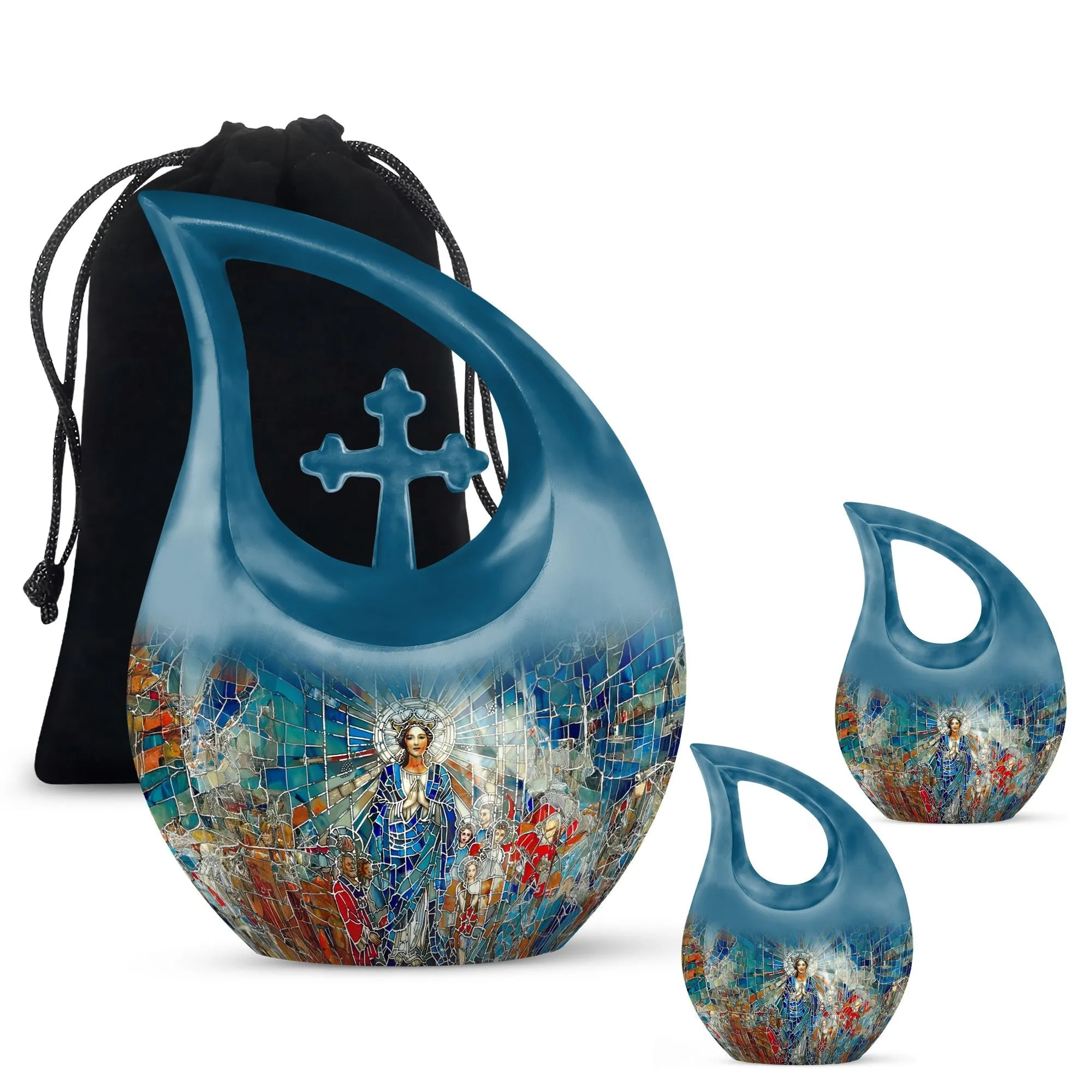 Stained Glass Urn: Adult Cremation Urn For Human Ashes Remans