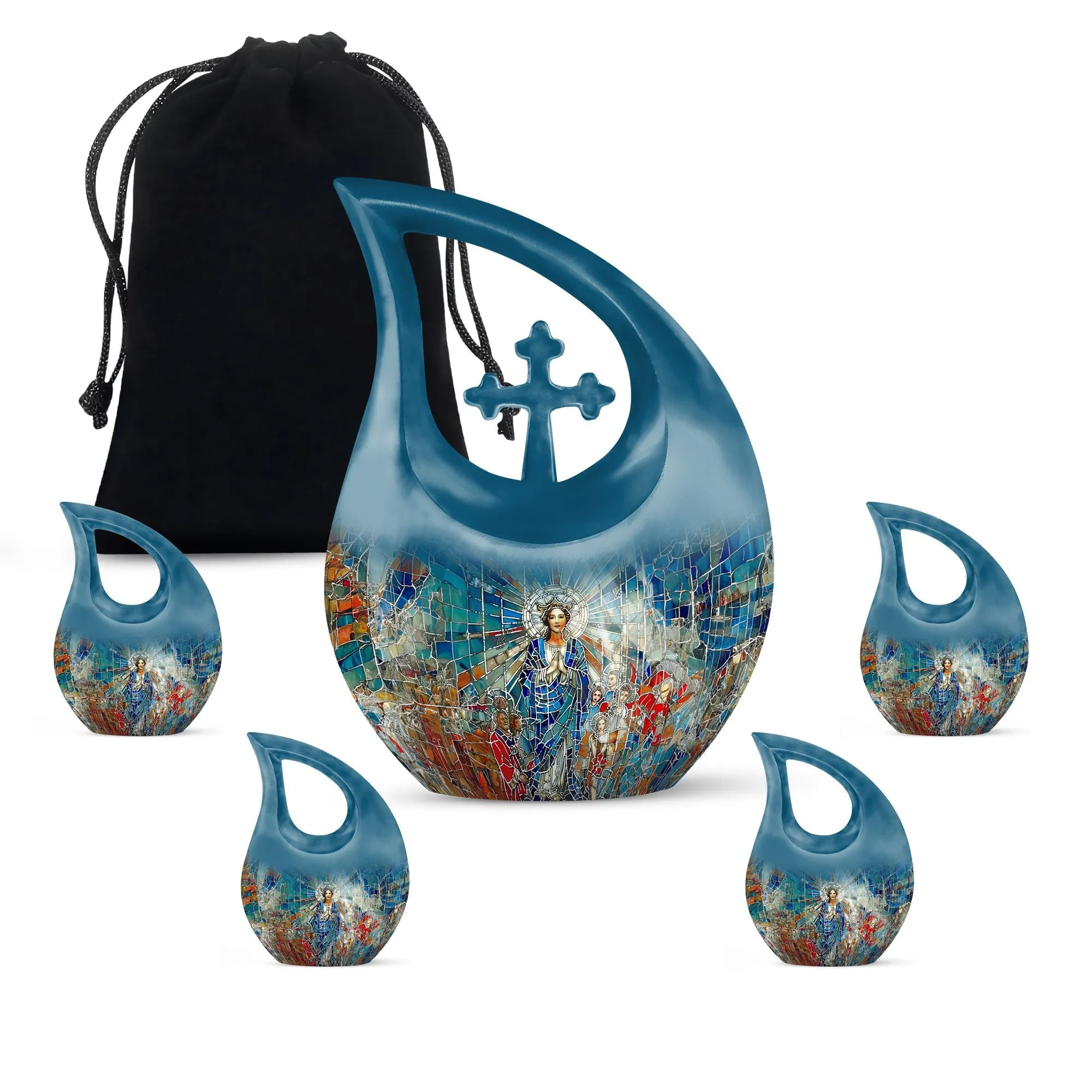 Stained Glass Urn: Adult Cremation Urn For Human Ashes Remans