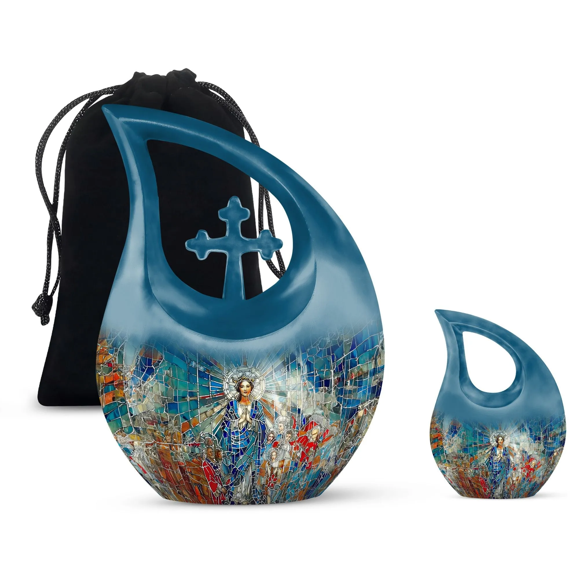 Stained Glass Urn: Adult Cremation Urn For Human Ashes Remans