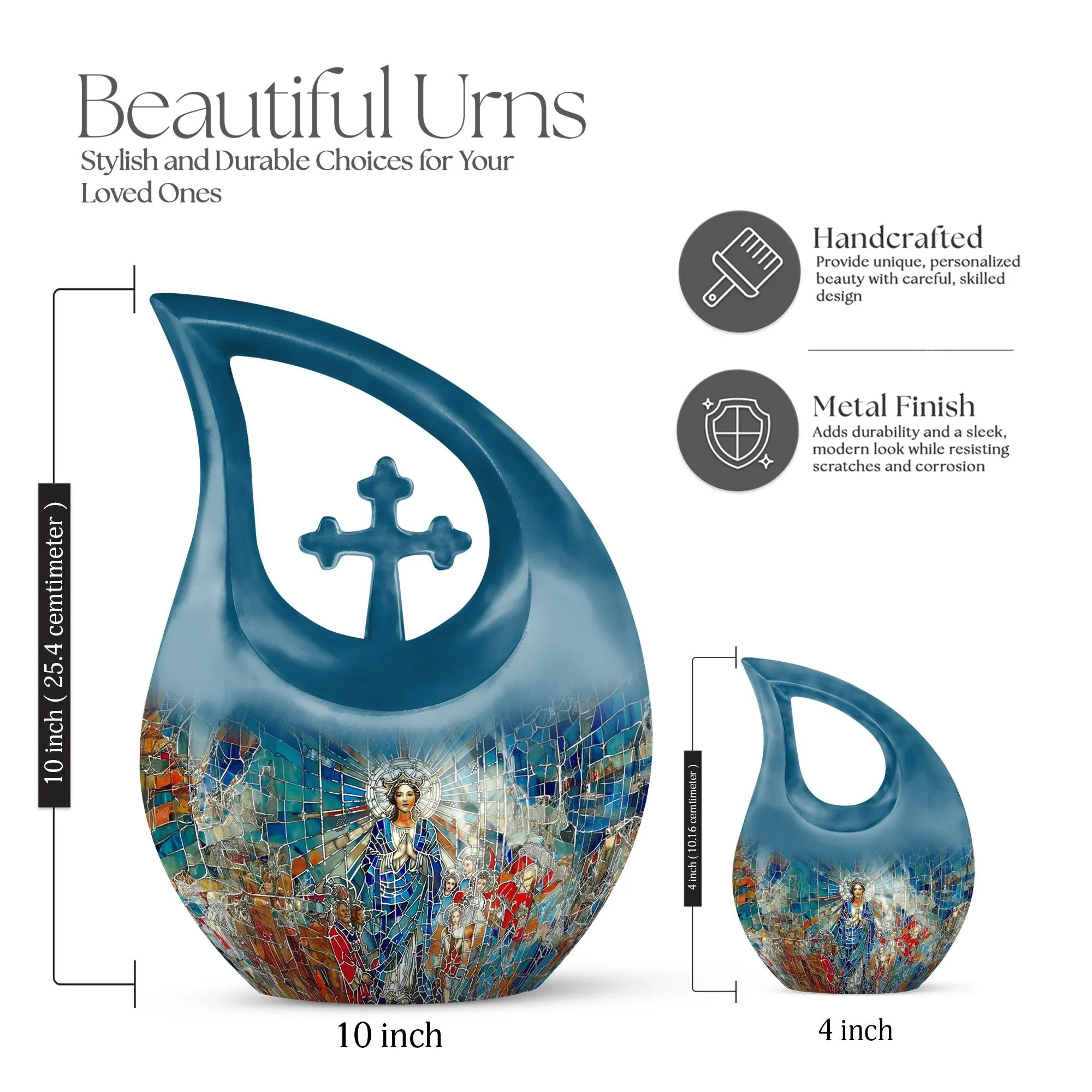 Stained Glass Urn: Adult Cremation Urn For Human Ashes Remans