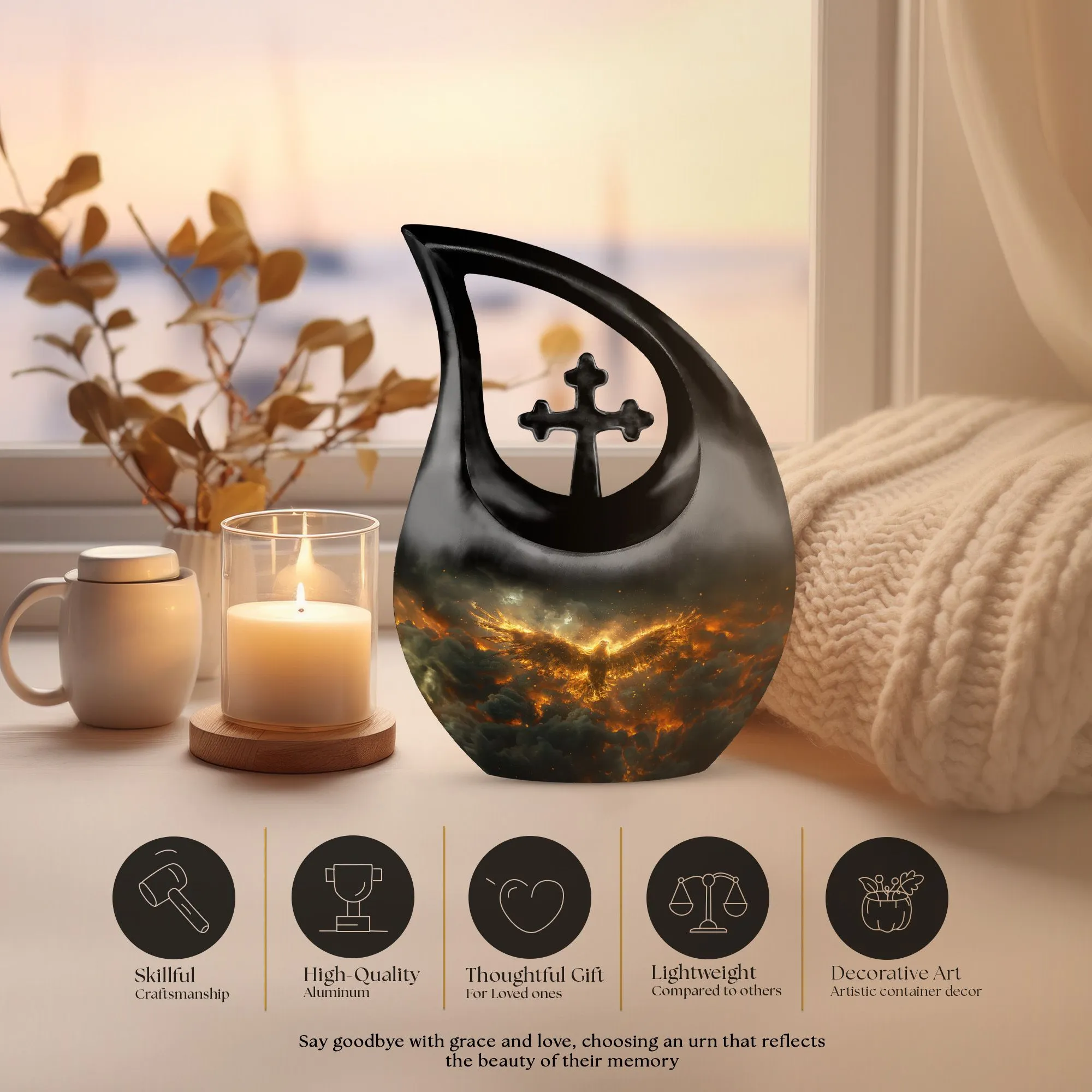 Storm Rising Urn : Memorial Cremation Urn For Ashes