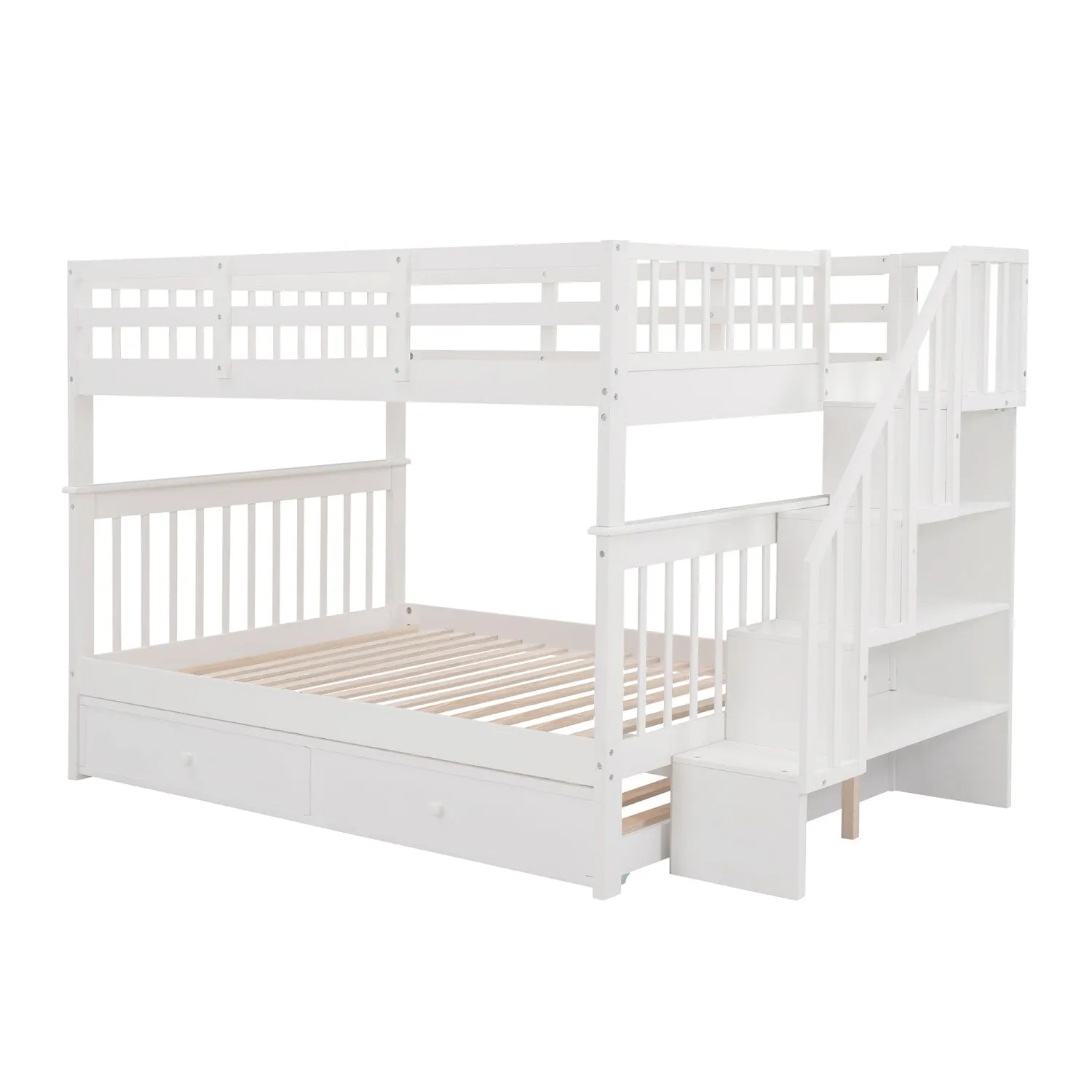 Streamdale Stairway Bunk Bed w/ Trundle, Storage & Rail