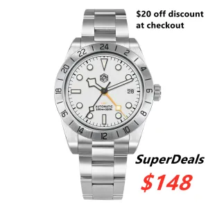 ★SuperDeals★San Martin 39mm BB NH34 GMT Watch SN0054-GE