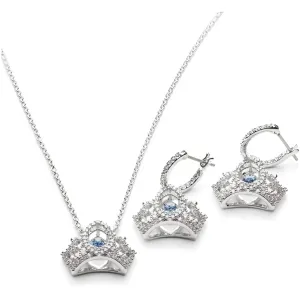Swarovski Women's Jewelry Set - Bee A Queen Rhodium Plated Blue Crystal | 5510988