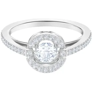 Swarovski Women's Ring - Sparkling Dance Rhodium Plated White Crystal Pave | 5465280