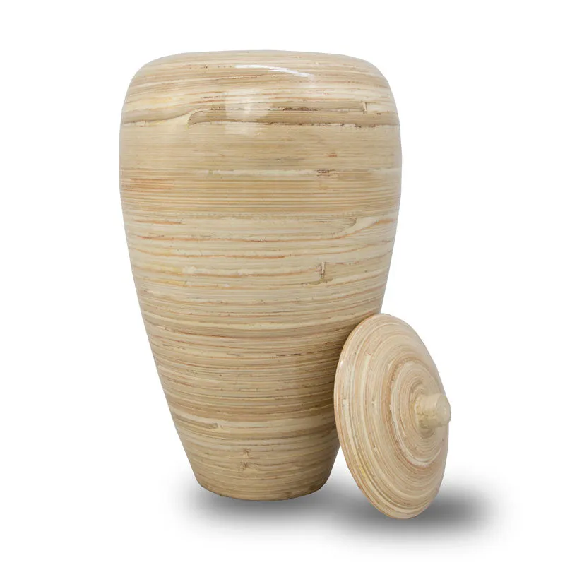 Tall Bamboo Cremation Urn in Natural