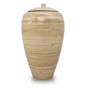 Tall Bamboo Cremation Urn in Natural