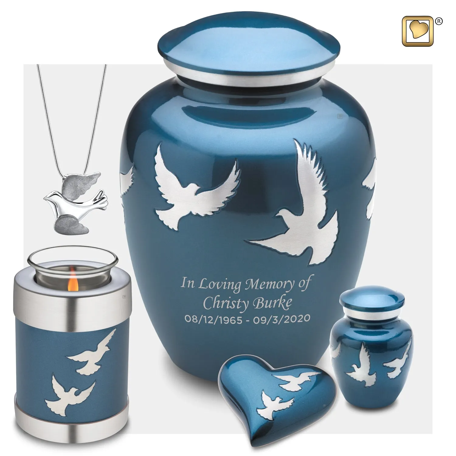 Tealight Flying Doves Cremation Urn