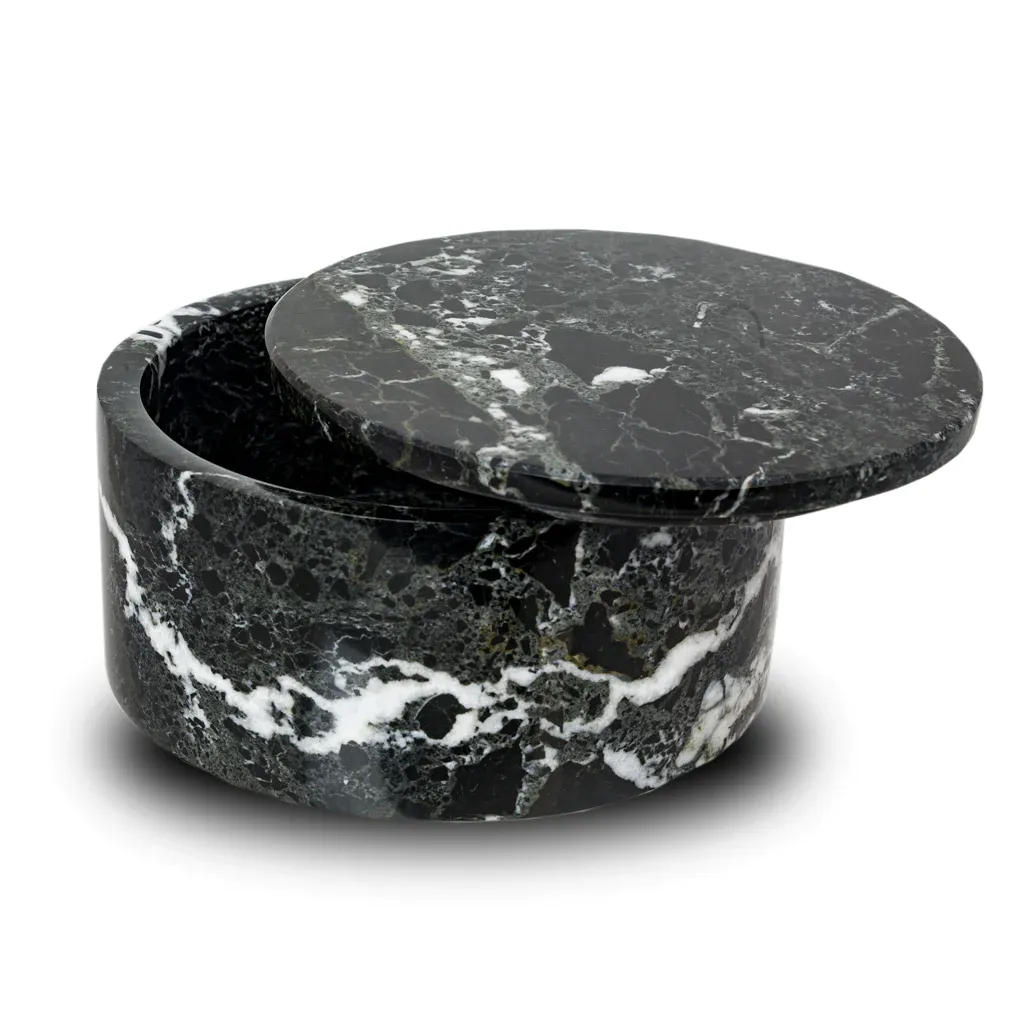 The Wesley in Striped Black Circular Keepsake Urn