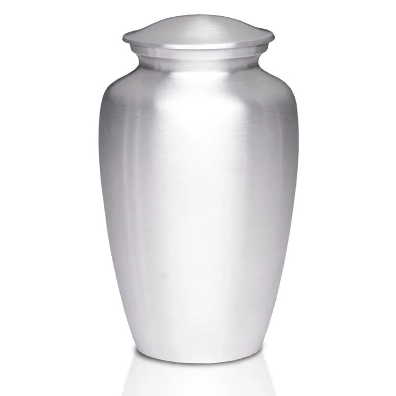 Timeless Metal Cremation Urn in Silver Color