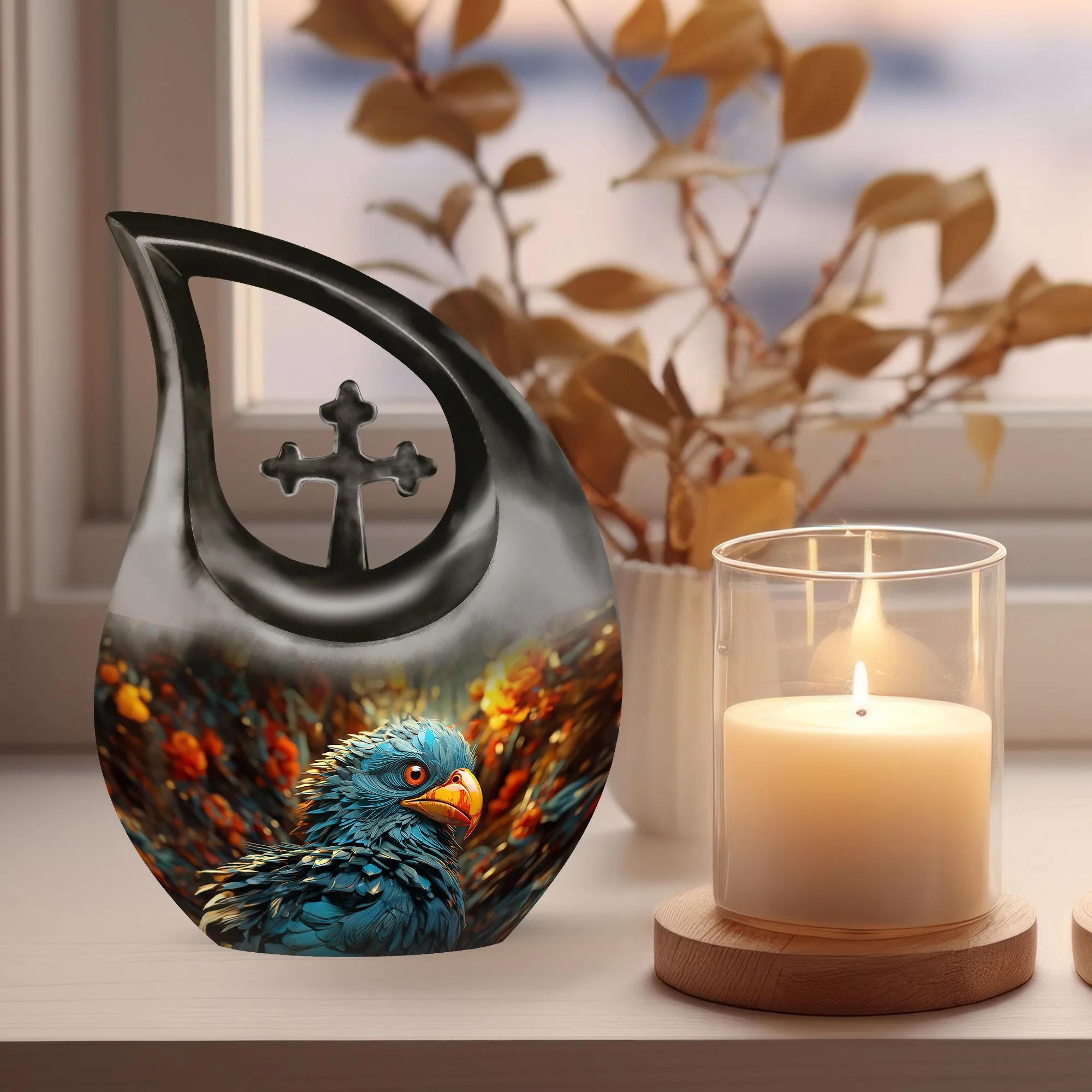 Toucans Remembrance: Custom Mom Memorial Urn For Ashes