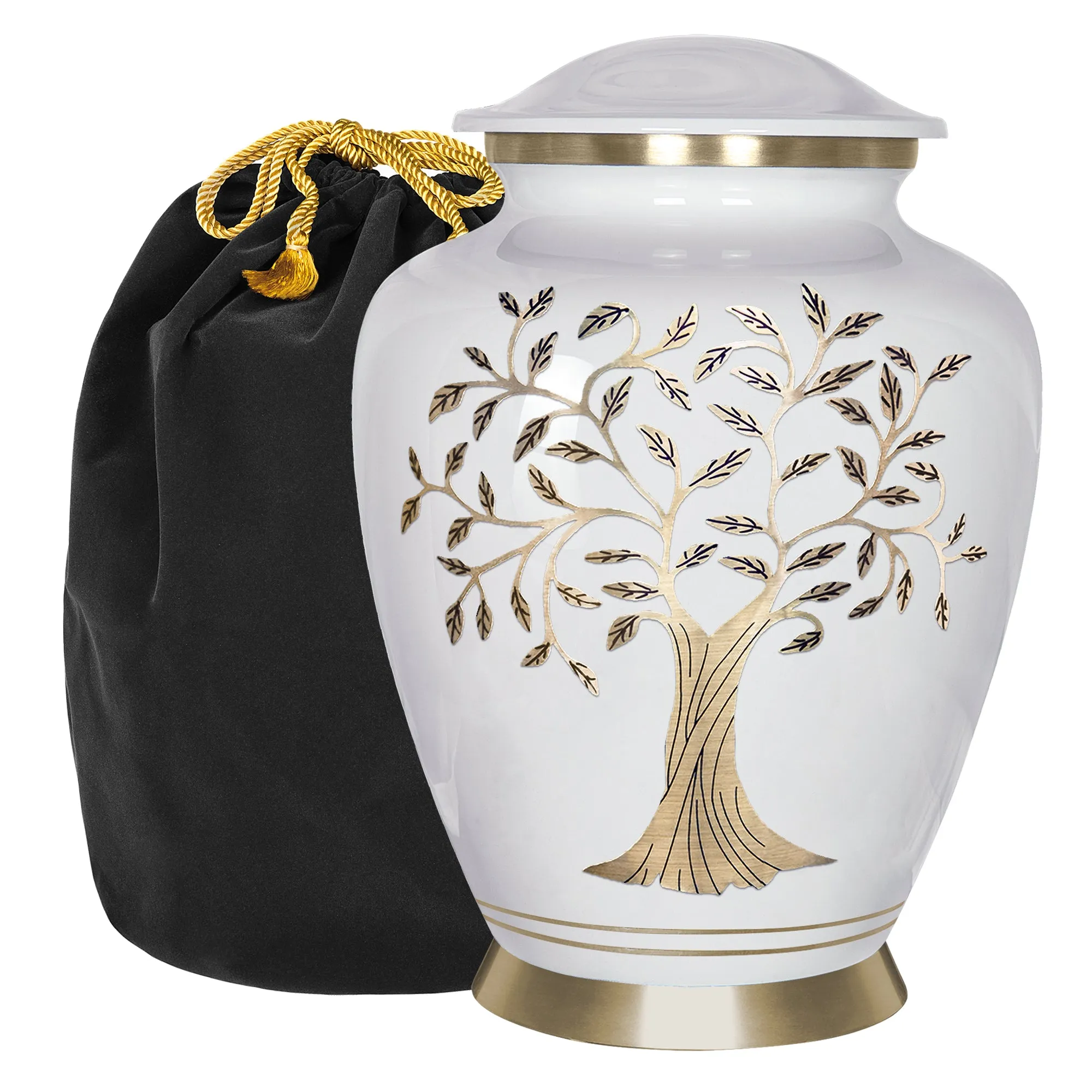 Tree of Life White  Large Cremation Urn for Human Ashes