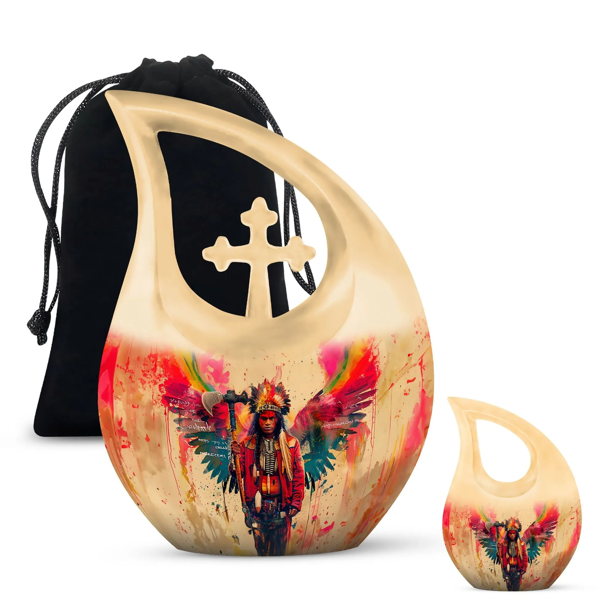 Tribe Man's Last Embrace: Unique & Commemorative Cremation Urn