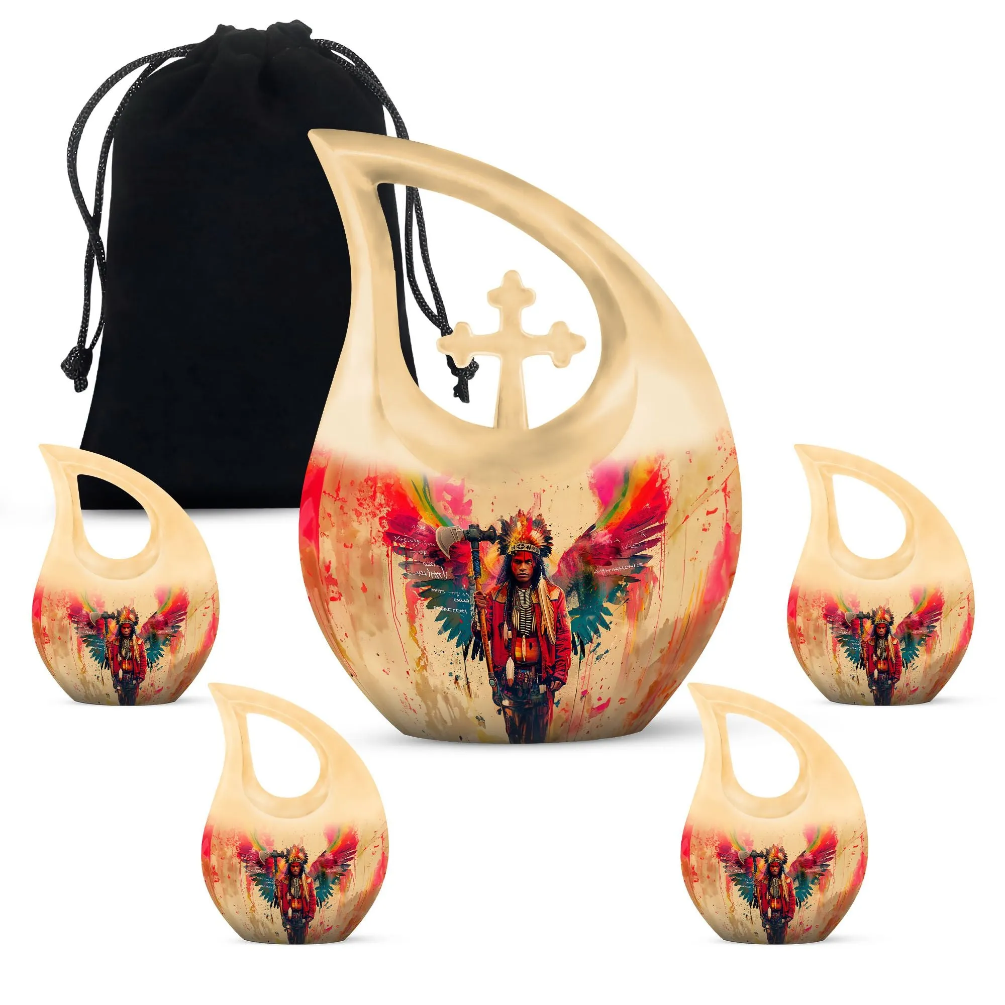 Tribe Man's Last Embrace: Unique & Commemorative Cremation Urn